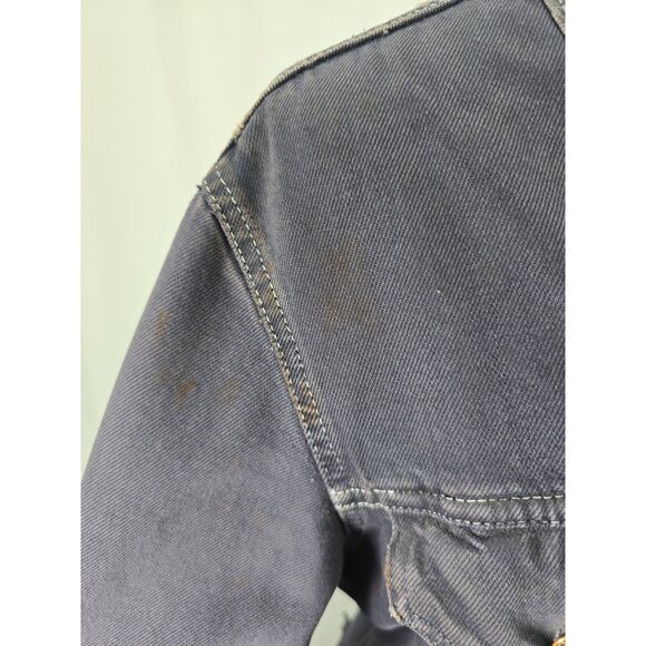 Custom Distressed Jean 90s Grunge Patchwork Painted Denim Levis Trucker Jacket - Picture 11 of 15